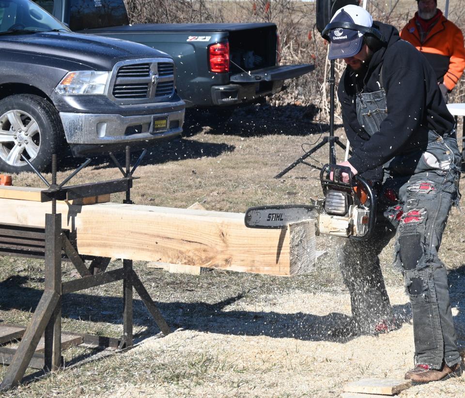 Chainsaw racers competed for the first time in the 2023 Tip-Up.