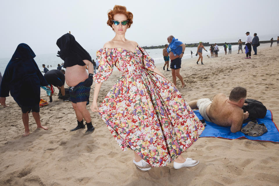 Batsheva Hay wearing Laura Ashley x Batsheva.