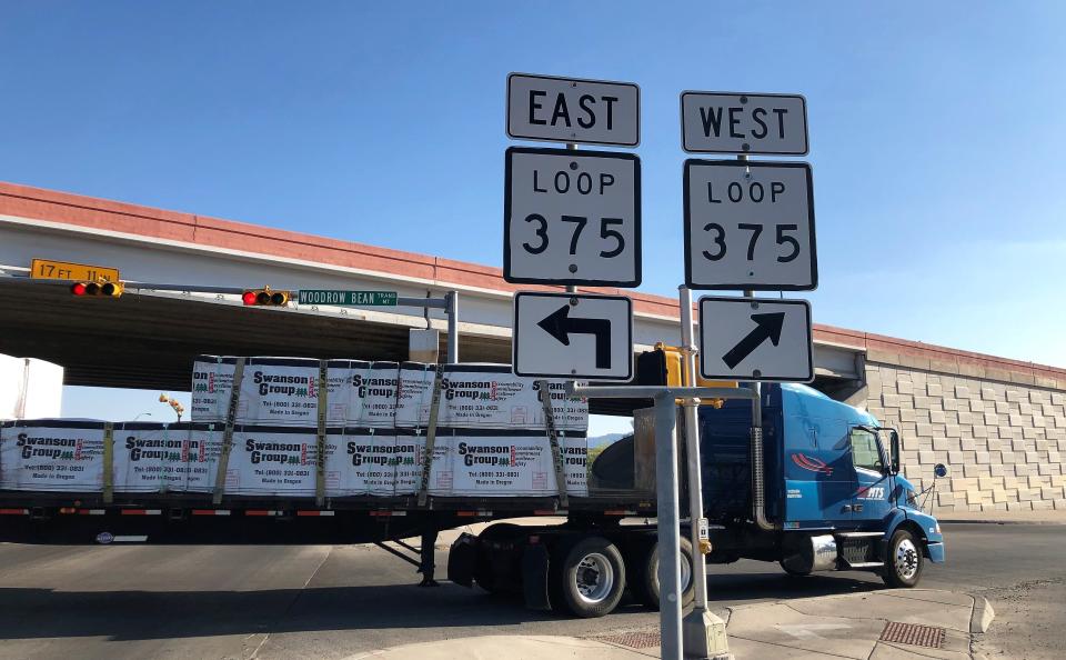 The planned Borderland Expressway is to connect to Loop 375 with an interchange near Railroad Drive and Trans Mountain Road, shown on June 15.