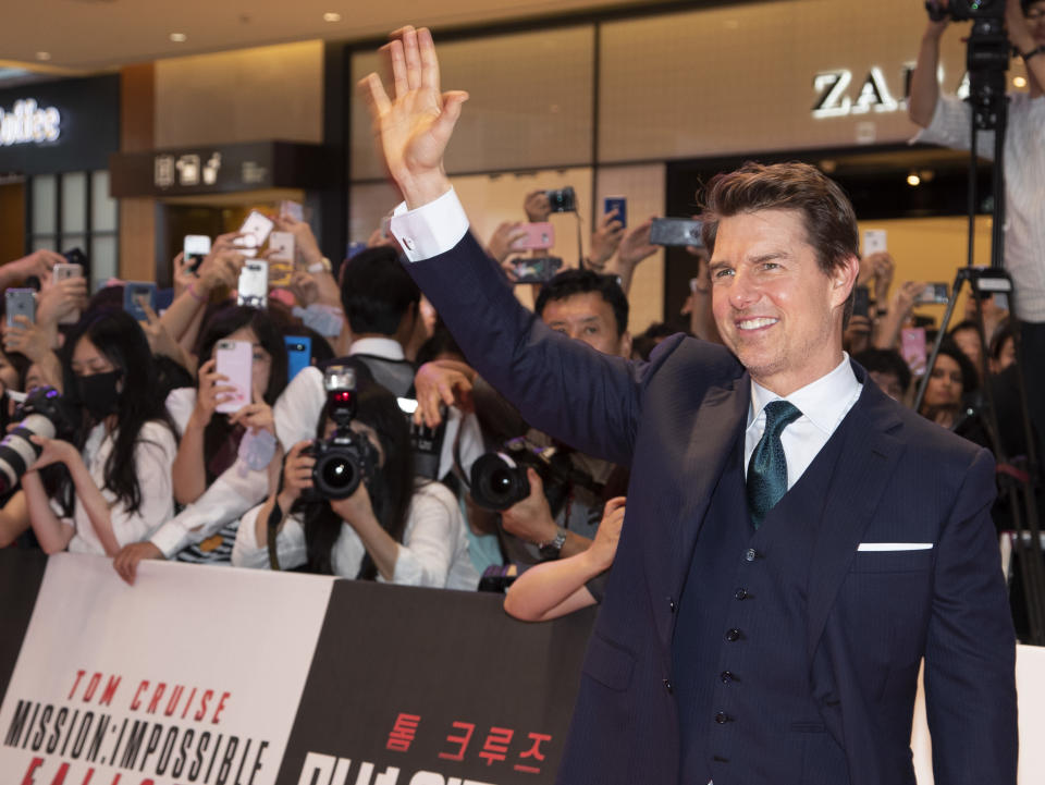 Actor Tom Cruise attends a red carpet for the new movie ‘Mission Impossible – Fallout’ world promotional tour at Lotte World mall in Seoul, South Korea on July 16, 2018. (Photo Credit Lee Young-ho/Sipa USA)