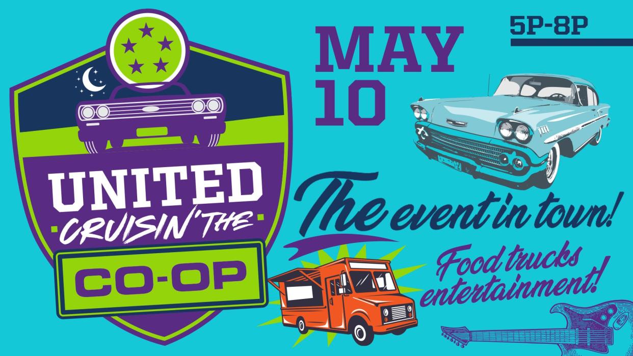 Cruisin' The Co-op returns this weekend to Columbia's United Farm & Home Co-op, featuring classic cars, food trucks and entertainment for all ages.