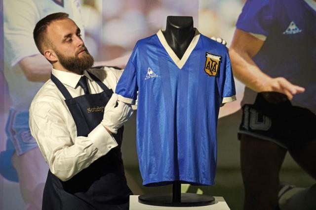 Diego Maradona 'Hand of God' Argentina shirt sells for record-breaking sum  at auction