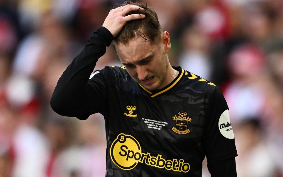 Southampton's David Brooks looks dejected after being substituted due to injury