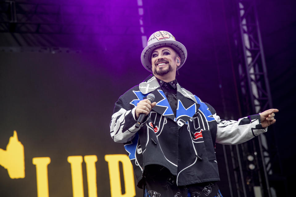FILE - Boy George performs on the second weekend of the Austin City Limits Music Festival on Saturday, Oct. 15, 2022, in Austin, Texas. The singer turns 62 on June 14. (Photo by Amy Harris/Invision/AP, File)