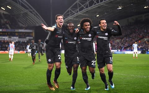 Chelsea celebrate scoring - Credit: GETTY IMAGES