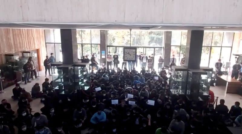 Protesters chant at vigil for Amini in Tehran