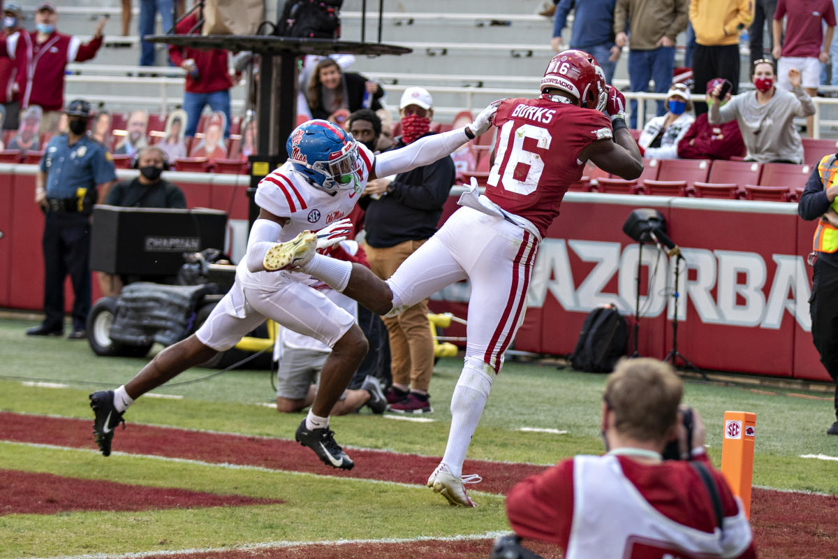 Hogs Star Treylon Burks Outhands 92 Percent of NFL Wide Receivers