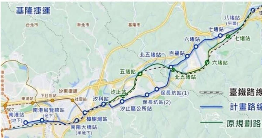 基隆捷運與汐止東湖線捷運都可望在今年開工，並在民國122年通車。（圖／翻攝自交通部）