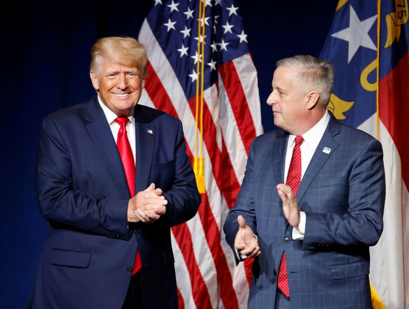 Former U.S. President Donald Trump at the North Carolina GOP convention dinner in Greenville