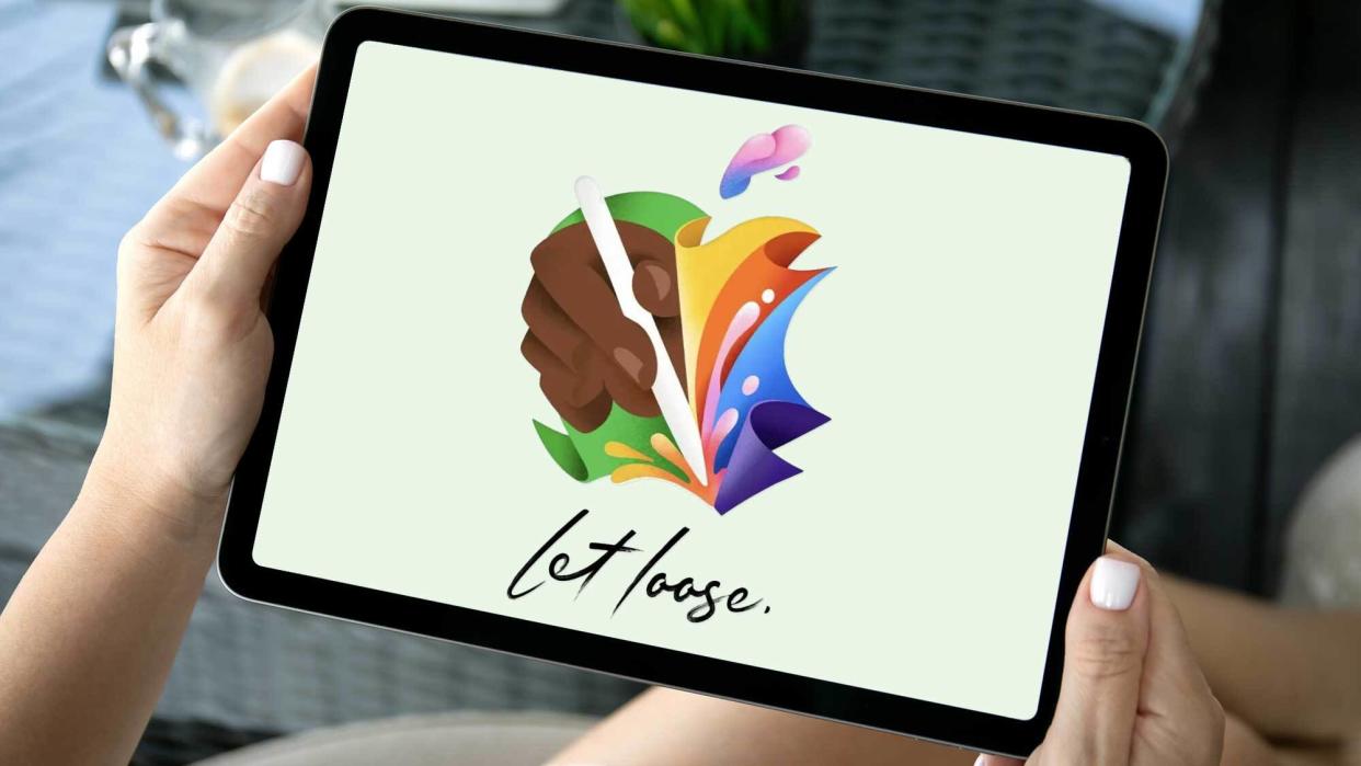  The Apple Let Loose invitation image on an iPad. 