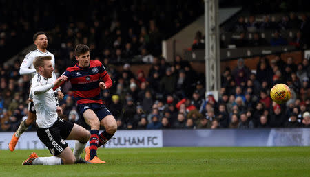 Soccer Football - Championship - Fulham vs Queens Park Rangers - Craven Cottage, London, Britain - March 17, 2018 Queens Park Rangers' Pawel Wszolek scores their second goal Action Images/Adam Holt