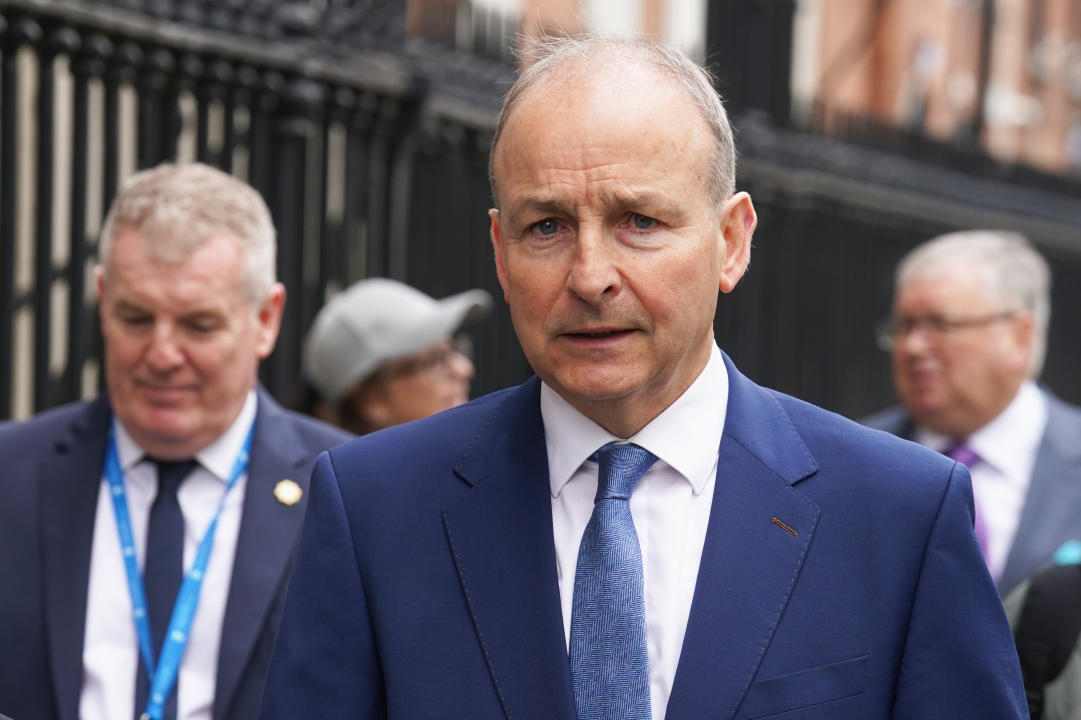 Tanaiste Micheal Martin arrives for mass at the Pro-Cathedral in Dublin to mark the the 50th anniversary of the Dublin and Monaghan bombings. Picture date: Friday May 17, 2024. (Photo by Brian Lawless/PA Images via Getty Images)