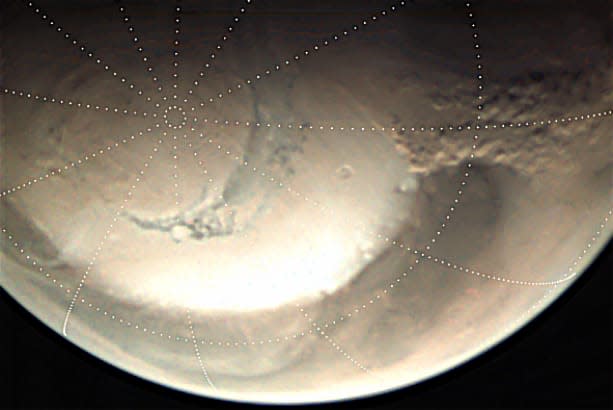 <div class="inline-image__caption"><p>Dust storms at the Martian North Pole. </p></div> <div class="inline-image__credit">ESA</div>