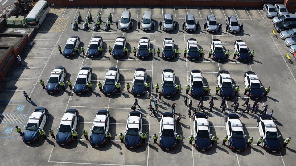 彰化縣警察局日前舉辦新購警車成軍典禮。(圖片來源/ 彰化縣警察局)