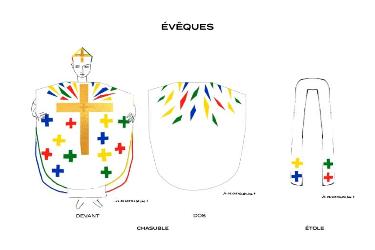 The new bishop outfits were designed by Jean Charles de Castelbajac (Handout)