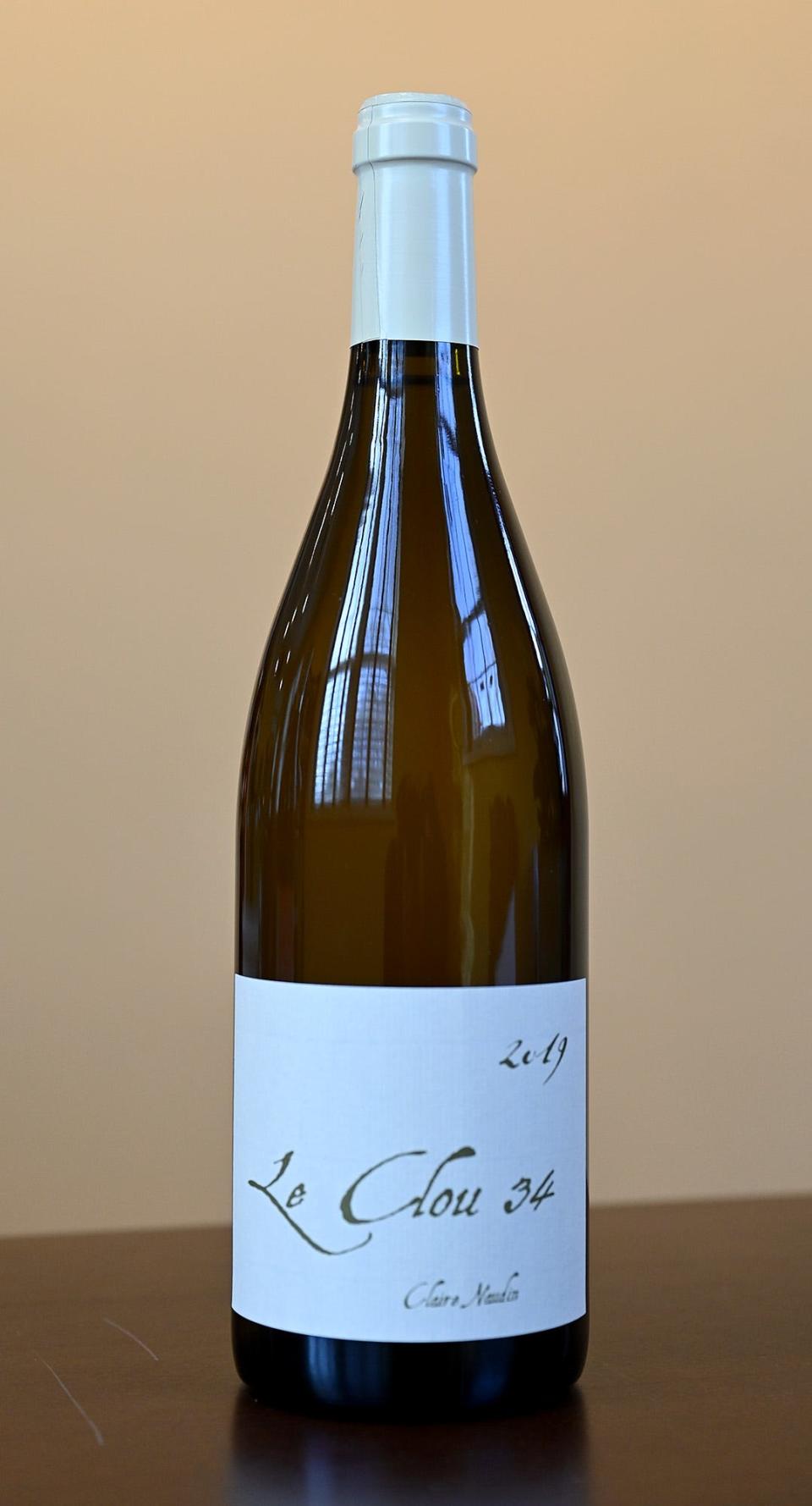 Claire Naudin 2019 "Le Clou 34," a wine from Burgundy, France,  at Fiske & Main Specialty Wine and Cheese in Upton, Feb. 16, 2022.