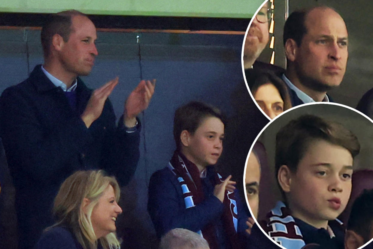 Princes William, George cheer at Aston Villa soccer match after Kate Middelton's cancer diagnosis