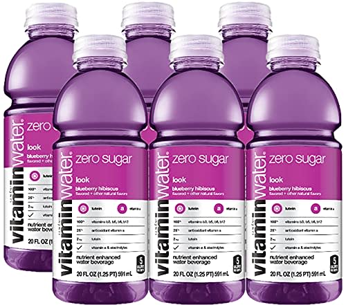 Vitamin Water Zero Look, Electrolyte Enhanced Bottled Water with Vitamins, 20 Oz Bottles (Pack of 6, Total of 120 Oz)