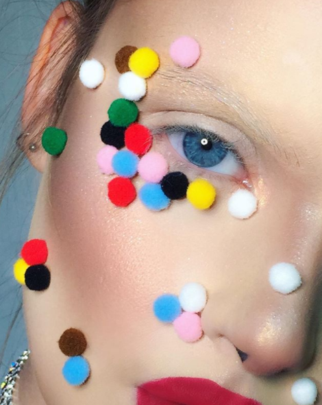 Face pom poms are bizarre new beauty trend