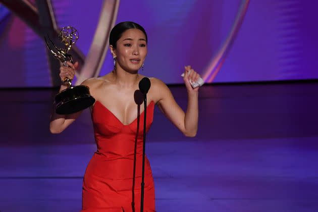 Anna Sawai accepts the Outstanding Lead Actress in a Drama Series award for 