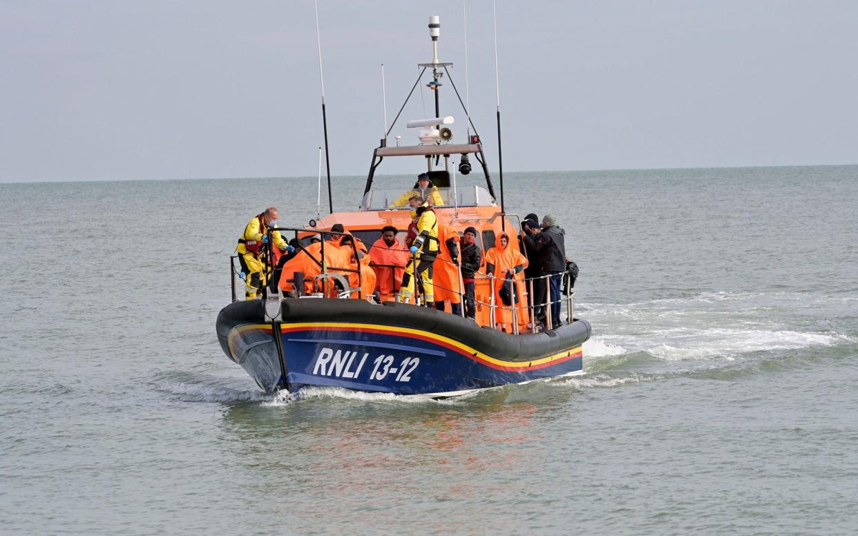 Rescued migrants being taken to Dungeness in 2022