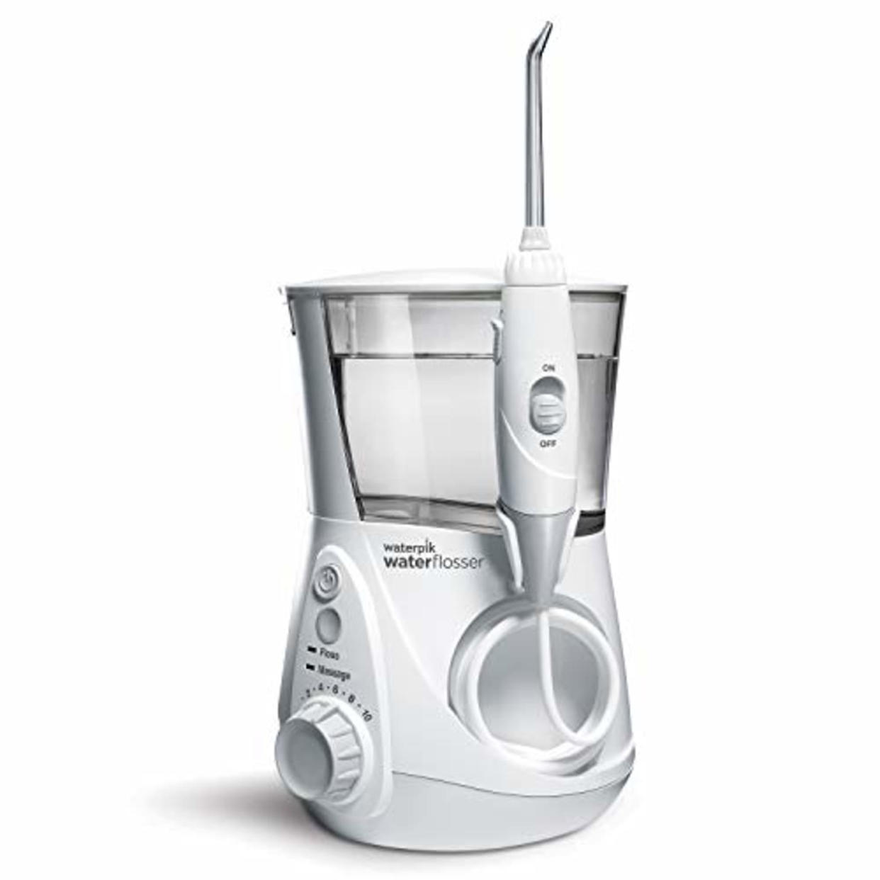 Waterpik Aquarius Water Flosser Professional For Teeth, Gums, Braces, Dental Care, Electric Power With 10 Settings, 7 Tips For Multiple Users And Needs, ADA Accepted, White WP-660 (AMAZON)