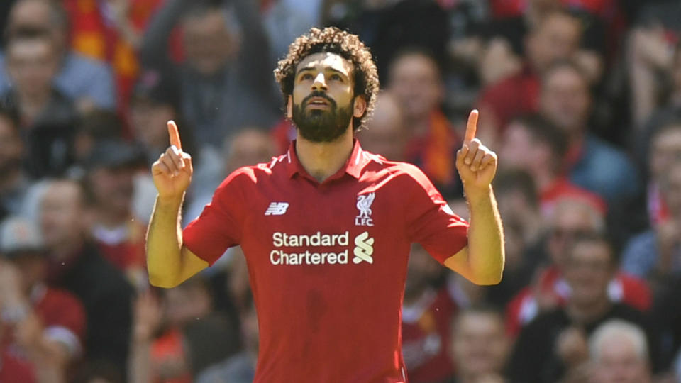 Mohamed Salah set a new record with his 32nd goal of the Premier League season against Brighton.