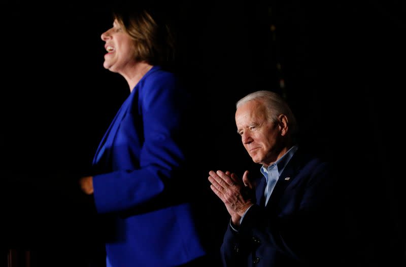 Former Democratic 2020 U.S. presidential candidate Klobuchar endorses former U.S. Vice President Biden's campaign for U.S. president during a campaign event in Dallas,