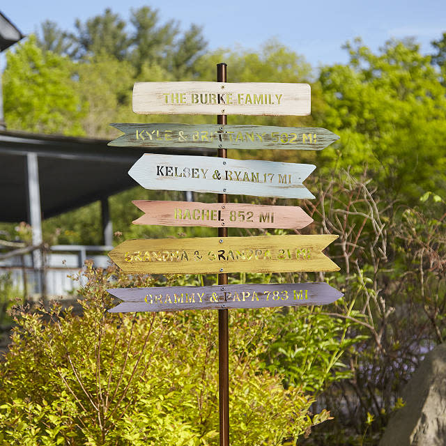 most unique gifts from uncommon goods - Personalized Family Member Signpost