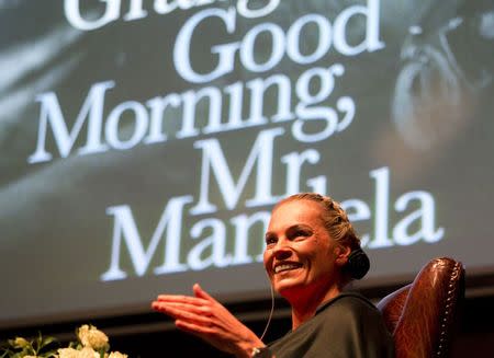 Nelson Mandela's former private assistant Zelda la Grange speaks at the launch of her book "Good Morning, Mr Mandela" in Johannesburg, June 19, 2014. REUTERS/Rogan Ward