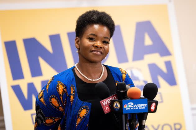 India Walton, the Democratic nominee for mayor of Buffalo, New York, speaks on election night. Mayor Byron Brown defeated Walton in a write-in campaign in November. (Photo: Lindsay DeDario/Reuters)