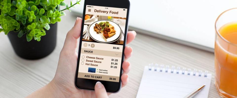 delivery food app on a mobile phone