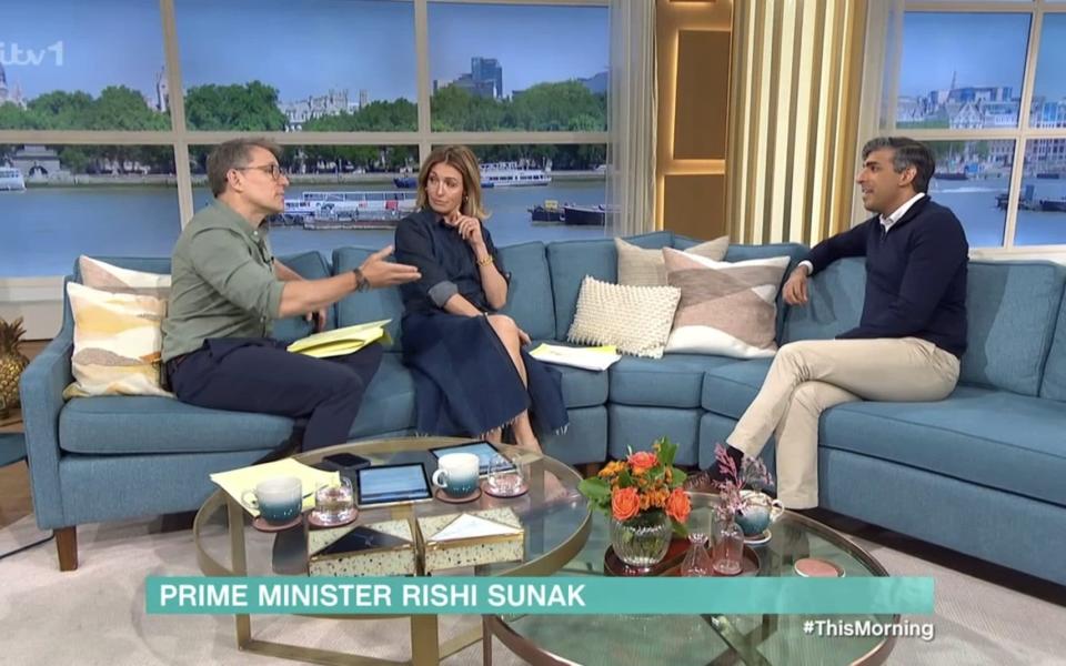 Rishi Sunak appears on ITV's This Morning programme