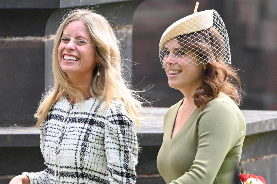 <p>Zak Hussein / SplashNews</p> Princess Eugenie arrives for the wedding of the Duke of Westminster on June 7, 2024.