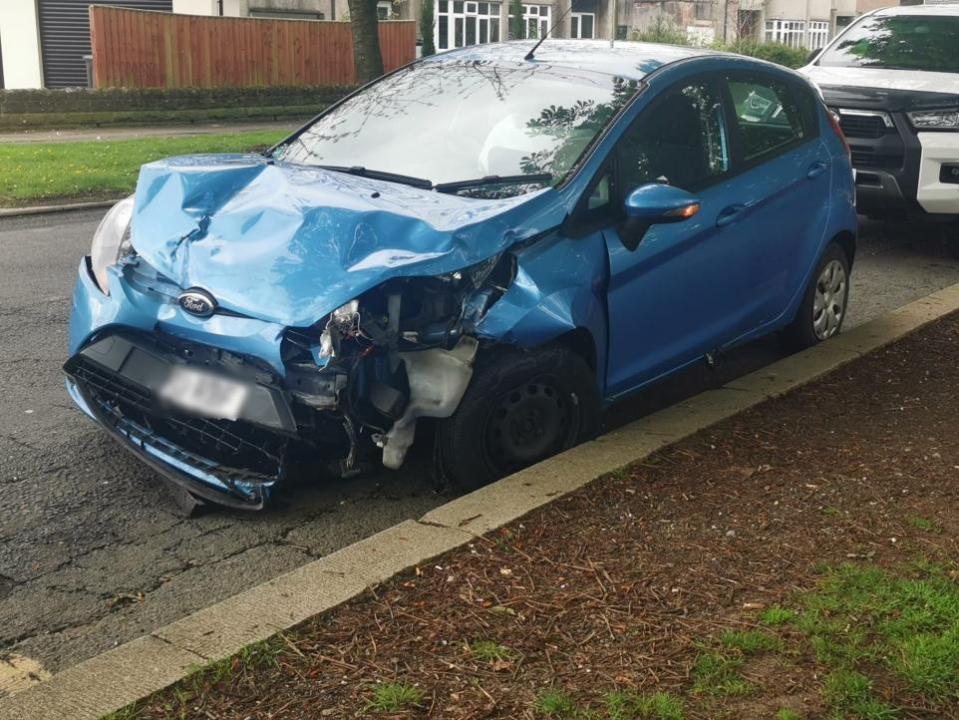 The Northern Echo: Images have emerged following a two-vehicle crash near South Park in Darlington Credit: THE