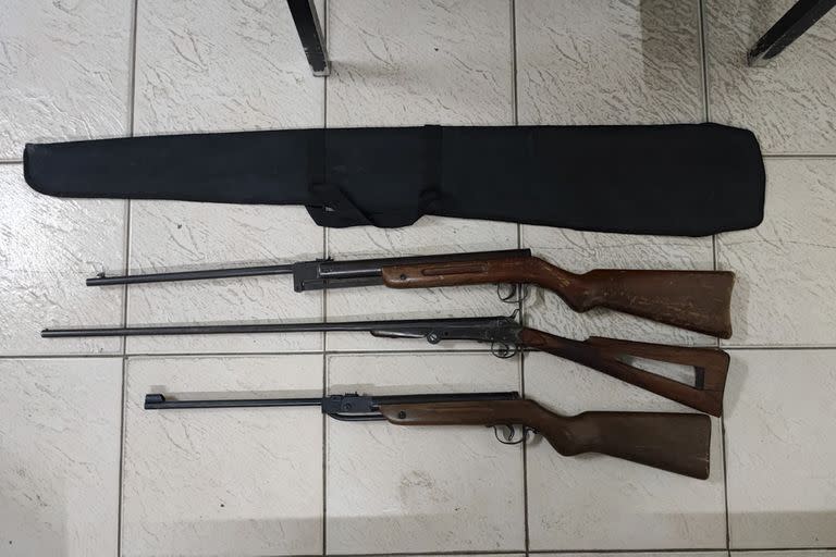 Las armas secuestradas en la casa del chico