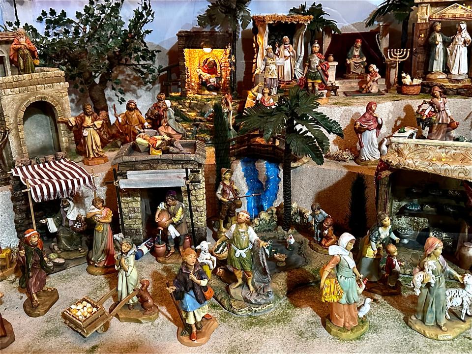 Nativity pieces from Italy are on display at Ku-Tips Nursery & Gift Shop in Farmington at an year-round Christmas store in the nursery.