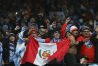 New York City FC supporters celebrate their team's penalty kick shootout win over the Portland Timbers in the MLS Cup soccer game, Saturday, Dec. 11, 2021, in Portland, Ore. (AP Photo/Amanda Loman)
