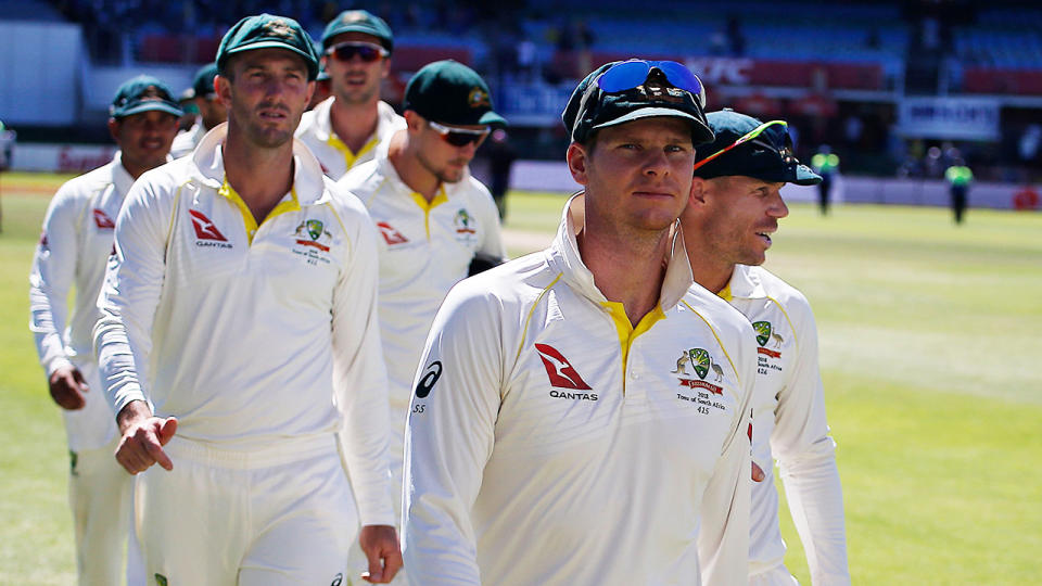 Test series against India and South Africa have been locked in for the Australian team in late 2020 and early 2021. (Photo credit should read MARCO LONGARI/AFP via Getty Images)