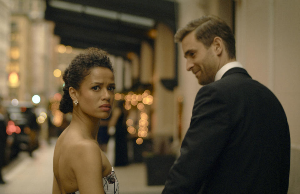 This image released by Apple TV+ shows Gugu Mbatha-Raw, left, and Oliver Jackson-Cohen in “Surface." (Apple TV+ via AP)