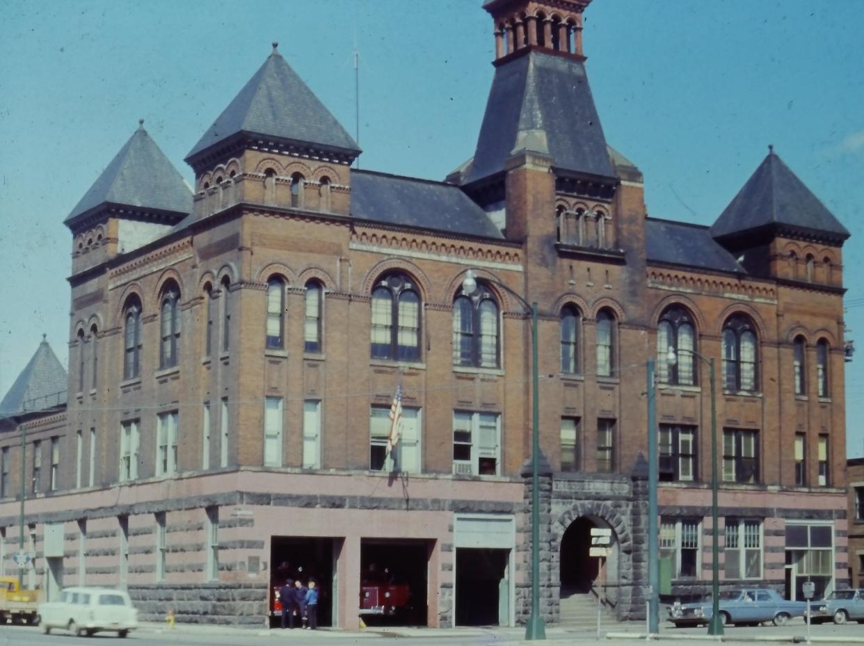Corning City Hall and Fire Station opened in 1893. The building is pictured here in 1965. Today it is home to The Rockwell Museum, but in the 1960s many advocated for its demolition.