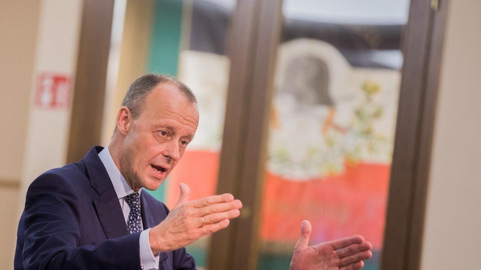 Friedrich Merz, Kandidat für den CDU-Bundesvorsitz, spricht im sauerländischen Arnsberg. Foto: Rolf Vennenbernd