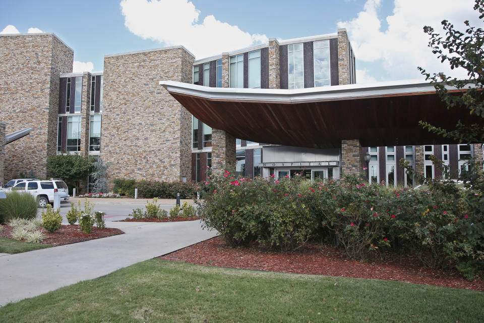 In this Sept. 17, 2019 photo, the Chickasaw Nation Medical Center is pictured in Ada, Okla. The state-of-the art, 72-bed medical facility in Ada employs about 1,600 people. (AP Photo/Sue Ogrocki)