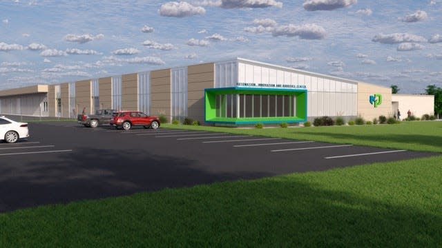 Rendering of work planned for the Fond du Lac Advanced Manufacturing and Trades project at Moraine Park Technical College.