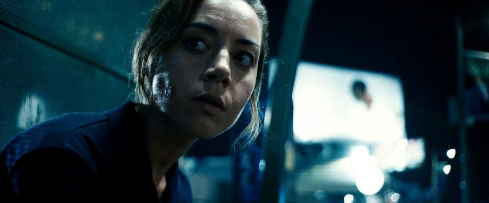 Aubrey Plaza plays Emily, an artist burdened with student debt, in the film "Emily the Criminal."