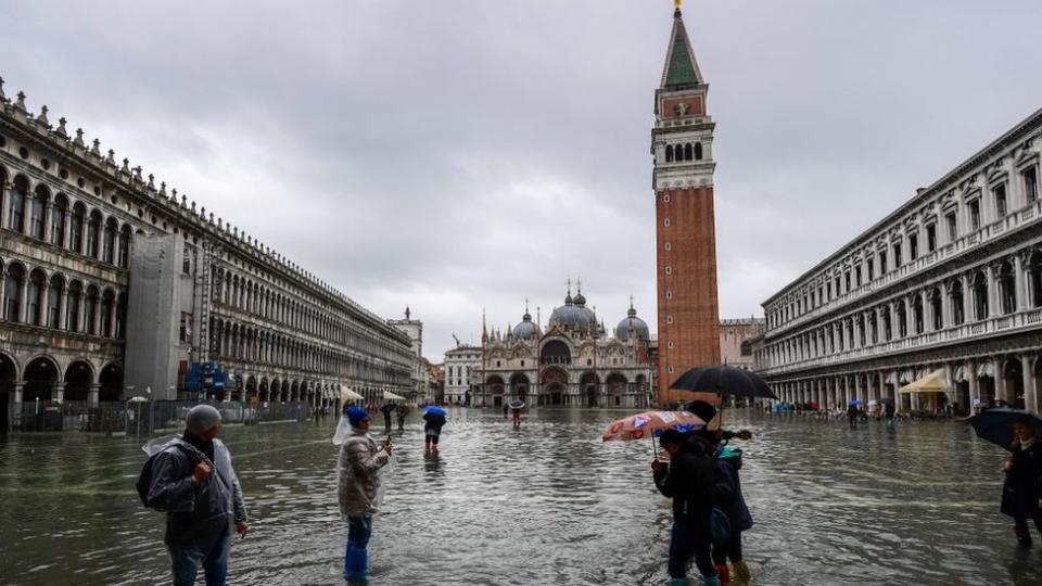 Plaza San Marco inundada.