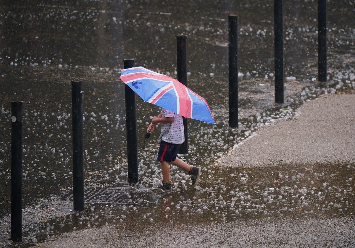 Several flood alerts remain in place on Monday after rain, thunder and lightning swept across parts of the UK overnight (Yui Mok/PA) (PA Wire)