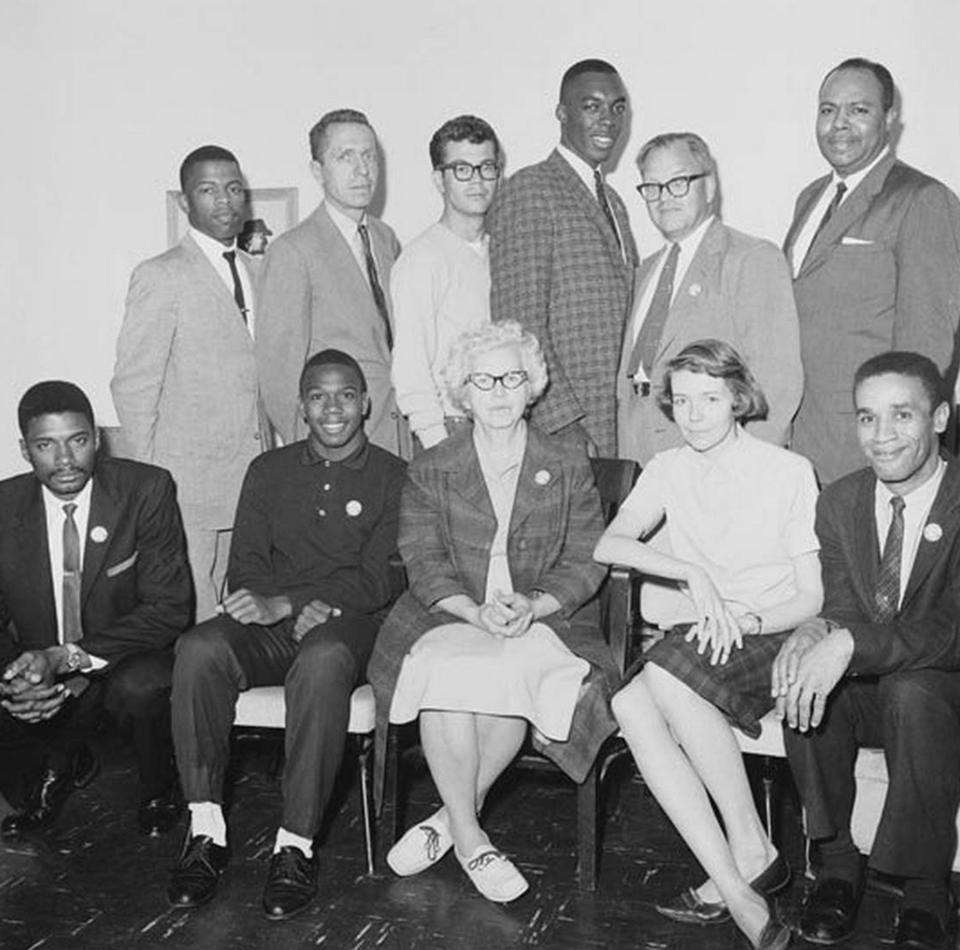 Eleven of the 13 original Freedom Riders sponsored by the Congress of Racial Equality in 1961.