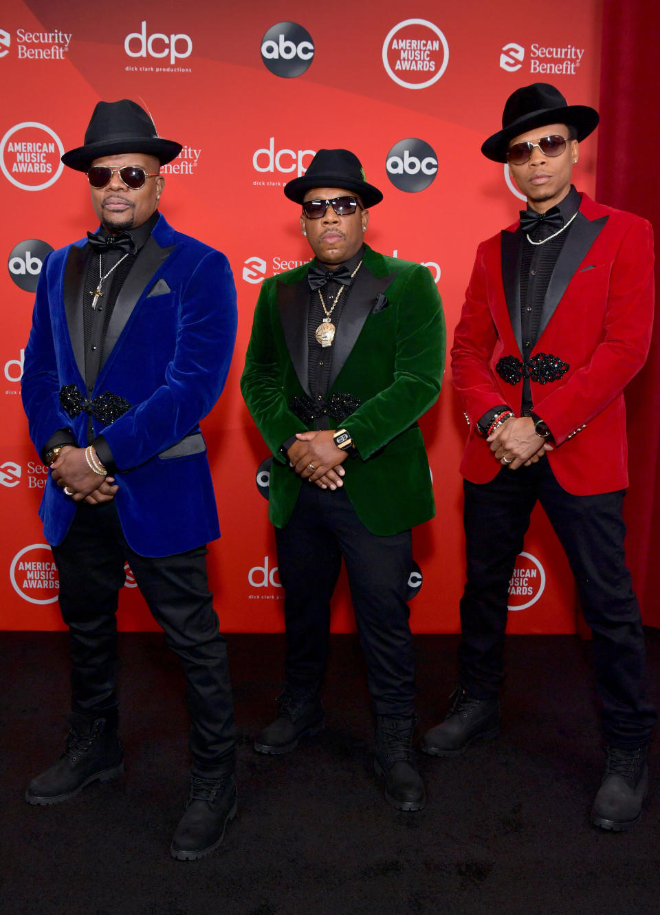 Ricky Bell, Michael Bivins and Ronnie DeVoe of the R&amp;B group Bell Biv DeVoe attend the 2020 American Music Awards at the Microsoft Theater on Sunday in Los Angeles. (Photo: Emma McIntyre /AMA2020 via Getty Images)