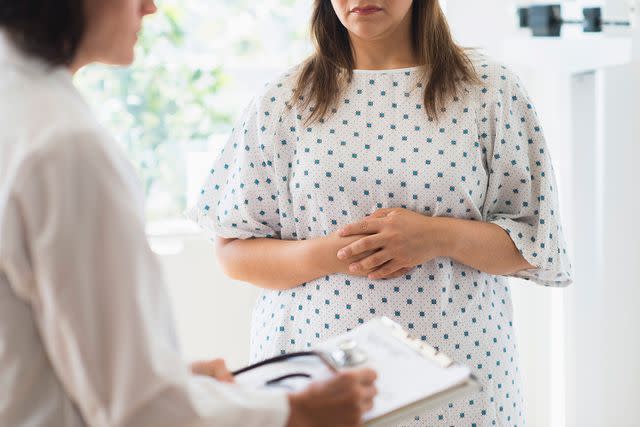 <p>Getty</p> Stock image of woman at doctor's office